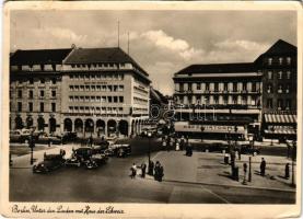 1943 Berlin, Unter den Linden mit Haus der Schweiz, Cafe Viktoria, Kulmbacher Rizz. / automobiles (fl)