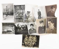cca 1940, 10 darab katonafotó, vegyes állapotban, 9x6,5 cm alatt