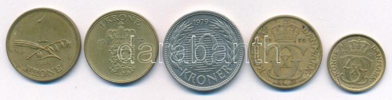 Dánia 1925. 1/2K Al-bronz + 1939. 1K Al-bronz + 1946. 1K Al-bronz + 1957. 1K Al-bronz + 1979. 10K Cu-Ni T:XF,VF Denmark 1925. 1/2 Krone Al-bronze + 1939. 1 Krone Al-bronze + 1946. 1 Krone Al-bronze + 1957. 1 Krone Al-bronze + 1979. 10 Kronen Cu-Ni C:XF,VF
