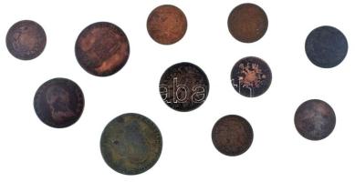 1782-1882. 11db-os (10xklf) Habsburg Cu krajcártétel T:VF-VG