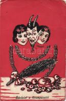 Smoking Krampus with girls (EB)