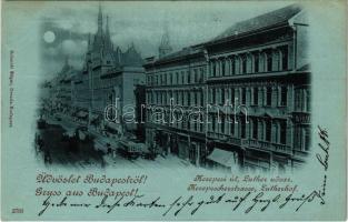 1901 Budapest VIII. Kerepesi út, Luther udvar, villamos, Petrovits Géza üzlete (EK)