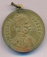 1896. "Millenniumi emlék 896-1896 / I. Ferencz József" kétoldalas bronz emlékérem füllel (...