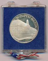 DN "Budapest Hilton" jelzetlen Ag emlékérem plombált ÁPV tokban (~12,50g/0.640/32mm) T:PP ...