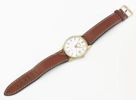 Seiko Automatic karóra, dátumkijelzéssel, bőr szíjjal, működik, 17 köves, d: 35 mm