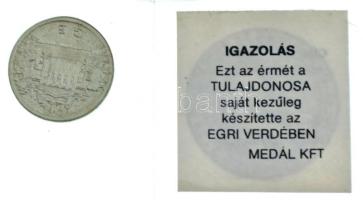 DN "Eger / Officina Agriae" jelzett Ag múzeumi zseton fóliatokban, tanúsítvánnyal. Szign.:...