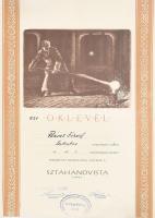 1954 Ózdi Kohászati Üzemek Sztahanovista oklevél