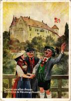 Deutsche aus allen Gauen, Treffen sich in Nürnbergs Mauern. Historische Zusammenkunft Chamberlain Hitler / German NSDAP Nazi propaganda (fa)