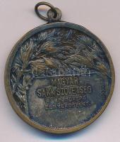 ~1930. "Magyar Sakkszövetség - A bajnokság elnyeréséért" kétoldalas, ezüstözött bronz díjé...