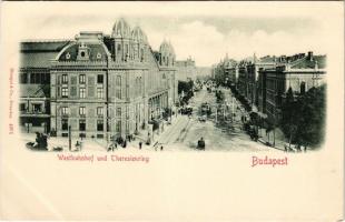 Budapest VI. Nyugati pályaudvar, vasútállomás, villamos. Stengel (fa)