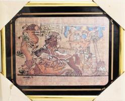 Egyiptomi szuvenírkép keretben, 21x26 cm