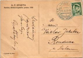 1935 Praha, Finalista Stredoeuropského Poháru A.C. Sparta / AC Sparta cseh foci csapat labdarúgóinak...