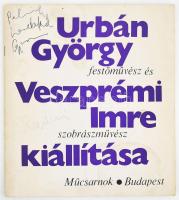 1968 Urbán György és Veszprémi Imre kiállítási katalógus, Műcsarnok, mindkét művész által aláírt.