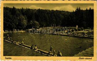 1948 Sopron, Lövér strand, fürdőzők (EK)