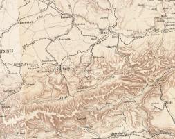 1866 A porosz-osztrák-olasz háború térképe. Litográfia szakadásokkal 62x59 cm / Map of the Prussian-...