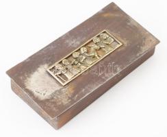 Tevan Margit (1901-1978): Díszdoboz. Jelzett, kopott, kissé hullámos, 14,5x7 cm