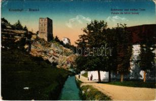1917 Brassó, Kronstadt, Brasov; Fekete és fehér torony / Schwarzer und weisser Turm / bastion towers (EK)