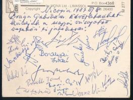 1987 Ciprus-Magyarország labdarúgó válogatott mérkőzésen szerepelt, több játékos, edző és vezető alá...