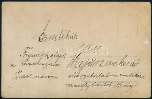 1911 Katonaportré bajonettel, Katonai Jubileumi Kereszt kitüntetéssel és tüzér ügyességi jelvénnyel,...