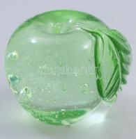 Murano alma alakú levélnehezék, anyagában színezett, m: 5,5 cm