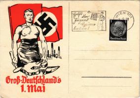 Gross-Deutschland's 1. Mai / NSDAP German Nazi Party propaganda, swastika (EK)