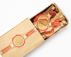 Több, mint 2000 darabos szivarcímke gyűjtemény, 83 féle, régi, fajtánként dobozolva. Régi bőr koffer...