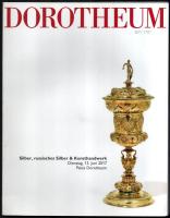 2017 Dorotheum árverési katalógus, ezüsttárgyak, orosz ezüst és kézműves tárgyak témában, német nyelven