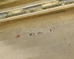 Ezüst (Ag) doboz, jelzett, patinás, 51g