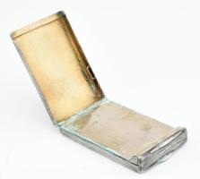 Ezüst (Ag) pudrié, jelzett, benne fémkeretes tükörrel, bruttó 137g