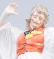 Herendi táncoló juhász, kézzel festett, jelzett, hibátlan, m: 29 cm