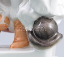 Herendi táncoló juhász, kézzel festett, jelzett, hibátlan, m: 29 cm