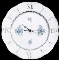 Herendi Apponyi fantázia mintás falióra. Kézzel festett, jelzett, hibátlan d:28 cm, eredeti dobozában