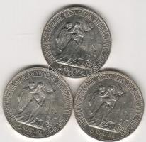 1907 "Jubileumi" 5K 3db ezüst T:2+