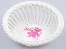 Herendi Apponyi purpur mintás kínáló, jelzett, hibátlan, d: 12 cm