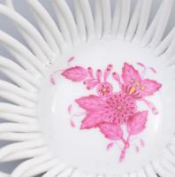 Herendi Apponyi purpur mintás kínáló, jelzett, hibátlan, d: 12 cm