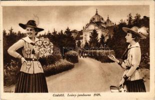 1939 Gödöllő, leány jamboree, I. Pax Ting leánycserkész világtalálkozó, Királyi kastély s: Sávely D. + "I. PAX TING GÖDÖLLŐ" So. Stpl.