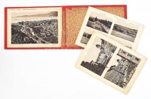 cca 1880-1890 Fiume &amp; Abbazia, litho képekkel illusztrált leporelló, egészvászon-kötésben, a leporelló sérült, több részre vált