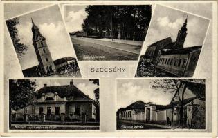 1938 Szécsény, őrtorony, vasútállomás, római katolikus templom és iskola, Haynald zárda, Kossuth Lajos utca