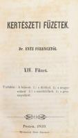 Entz Ferenc: Kertészeti füzetek. XI-XV. füzet. Pest, 1857-1859, Herz János, 2+128;+2+127;+2+118;+2+1...