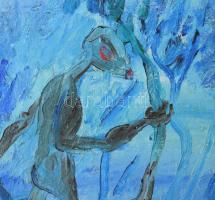 Papp Sándor (1953-): Fazúzó. Olaj, vászon, rétegelt lemezre kasírozva. Jelezve balra lent. 60x81 cm....