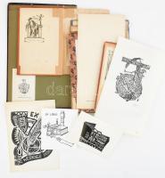 11 db vegyes ex libris és kisgrafika