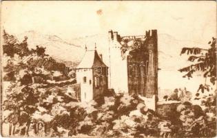 Visegrád, Alsóvár. A Visegrádi Várbizottság Művészlapjai Lux Géza eredeti rajzai nyomán. Weiss L. és F. kiadása (EK)