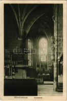 1910 Körmöcbánya, Kremnitz, Kremnica; Vártemplom belső. Ritter Lipót J. kiadása / church interior (ázott / wet damage)