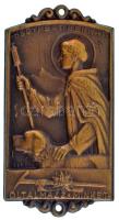 Berán Lajos (1882-1943) 1939. "Hegyi Szent Bernát - Oltalmazz minket" préselt bronz jelvény, előlapon "BERÁN" hátlapon "BUDAPEST DÖBRENTEI U. 2." és "TÖRV VÉD." jelzésekkel (45x25mm) T:AU
