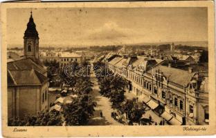 1944 Losonc, Lucenec; Kubinyi tér, Duna Bank, Brüll és Cikta üzlet / square, bank, shops (EK)