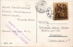 1938 Losonc, Lucenec; Kasáren / laktanya / military barracks + "1938 Losonc visszatért" So...