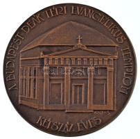 Kutas László (1936-2023) 2011. "Kétszáz éves - a Budapest Deák téri evangélikus templom / Az első lelkész Molnár János - Az első gondnok Liedemann János Sámuel" kétoldalas, öntött bronz emlékérem dísztokban (100mm) T:AU