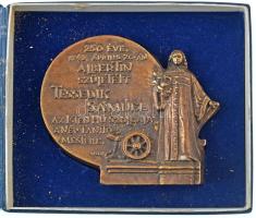 Várhelyi György (1942- ) 1995. "250 éve, 1742. április 20-án Albertin született Tessedik Sámuel az Isten hű szolgája, a nép tanítómestere. / Ha valaki első akar lenni, legyen mindenkinek szolgáj - Márk 9:35" kétoldalas, öntött bronz kisplasztika, eredeti dísztokban (120x103mm) T:AU