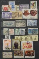 Néhány száz tengerentúli bélyeg sok motívummal, 6 lapos közepes berakóban