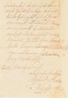1834 Mossotzy Institoris Gábor (1801-1866): író, ügyész, táblabíró, Aradmente autográf levele két be...